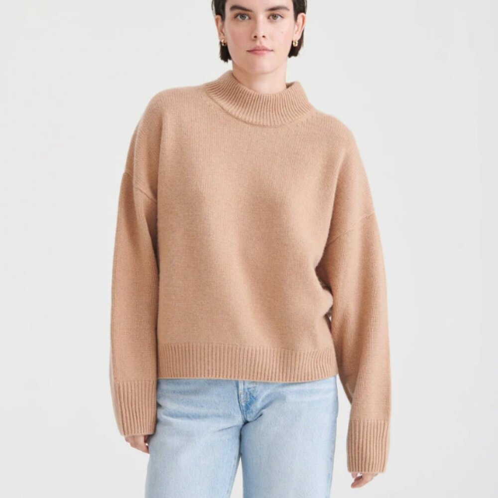 NAADAM Super Luxe 100% Cashmere Mockneck Sweater, Oatmeal